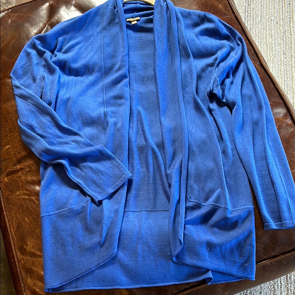 Blue Open Front Cardigan